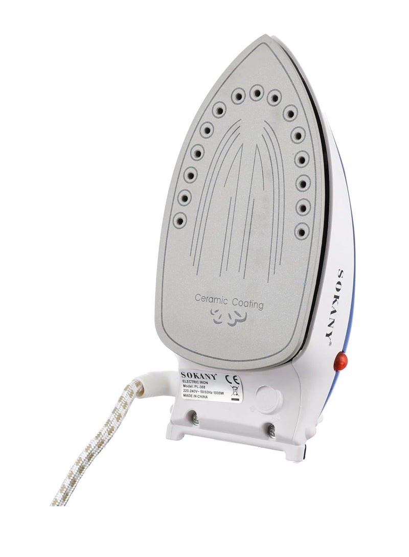 Sokany PL-368A Steam Iron with Thermostat Control, 1000 Watt for Travel - Image 3